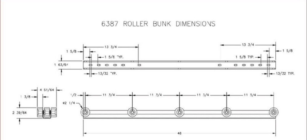 Dutton-Lainson 21740 4 Ft. Deluxe Roller Bunk Pair 6389 - Galvanized
