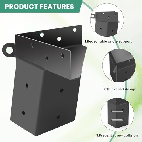 Deer Stand Brackets 4"x 4", Elevator Brackets 4Pcs, Deer Blind Black 1 Set