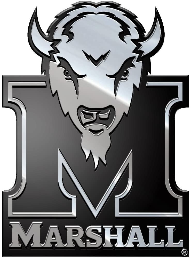 Marshall Thundering Herd Premium Solid Metal Auto Emblem Chrome