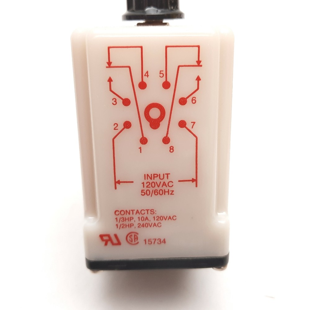 Dayton 6X604E Solid State Time Delay Relay, Interval Delay 1.8-180sec 120VAC