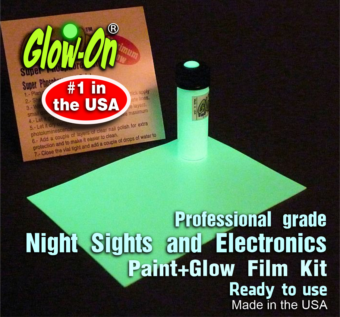 Glow-On 4.6 ml Vial Glow Paint Plus 7 cm x 10 cm Self Adhesive Glow Film
