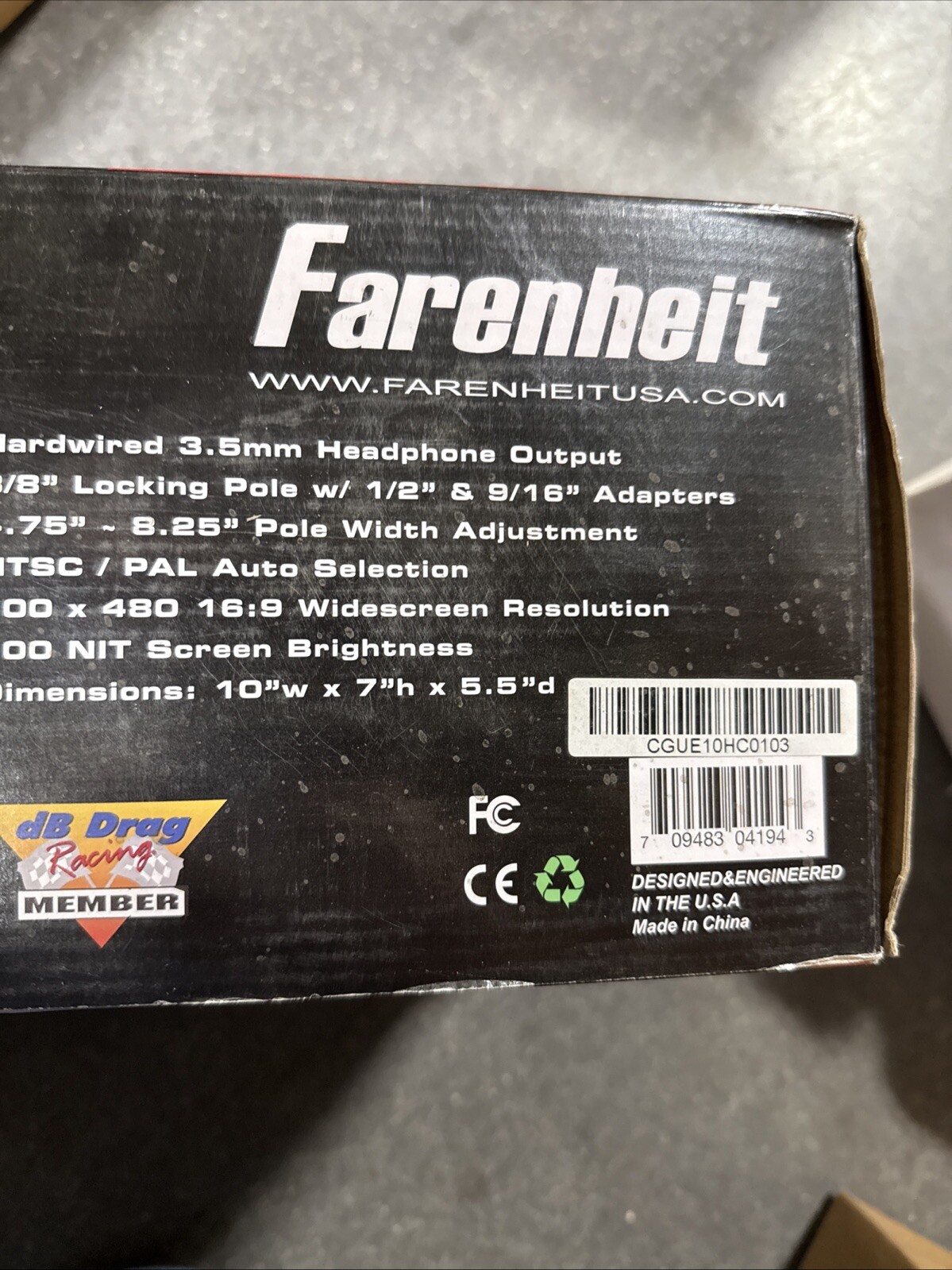 POWER ACOUSTIK HR-71CC 7" CAR HEADREST MONITOR LEADED IN A LEATHER HEAD REST NEW