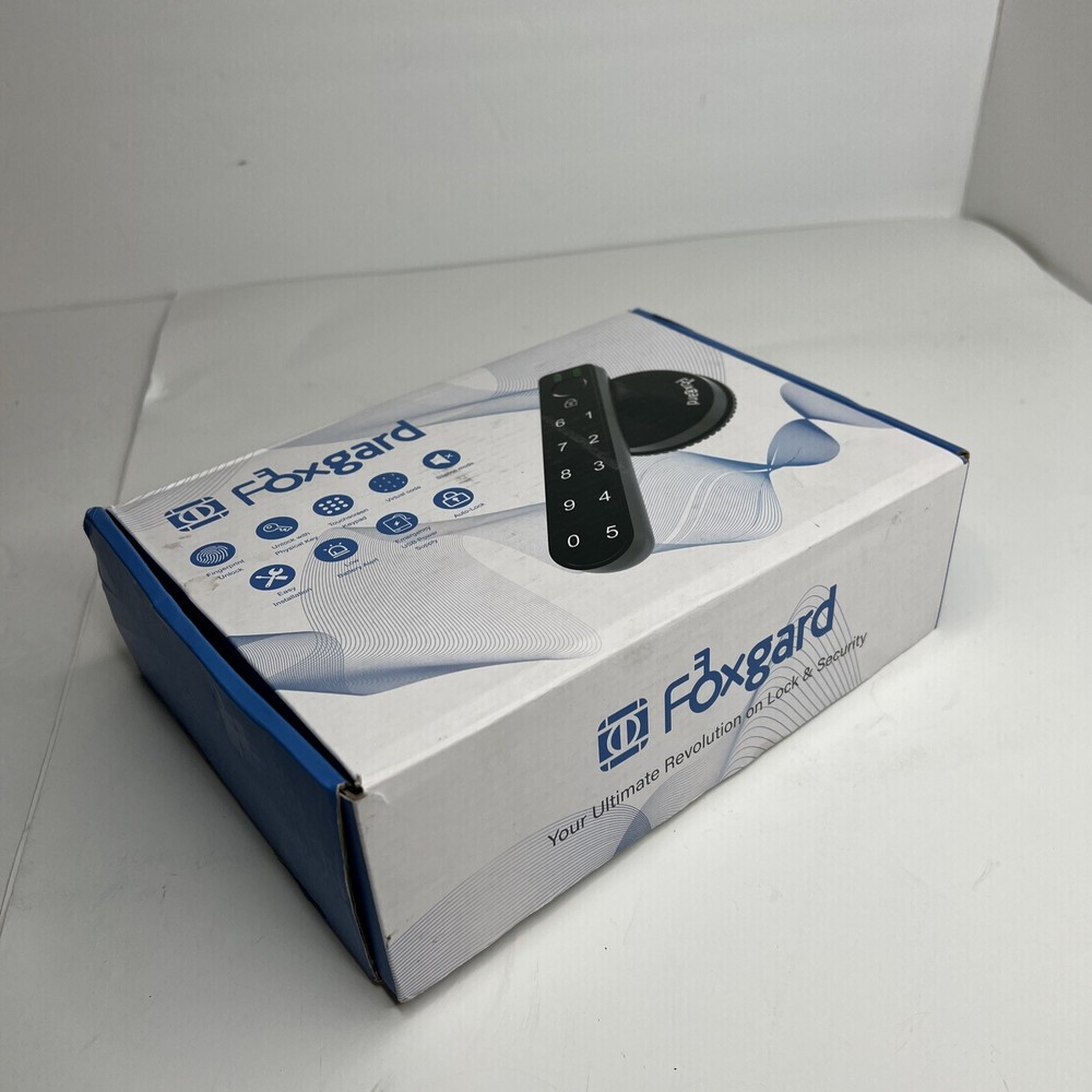 HANDLES ONLY Foxgard Matte Black Biometric Code Keyless Entry Fingerprint Handle