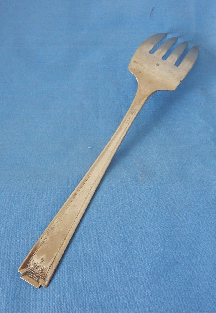 National Silver Silverplate Doric 8" Cold Meat Serving Fork