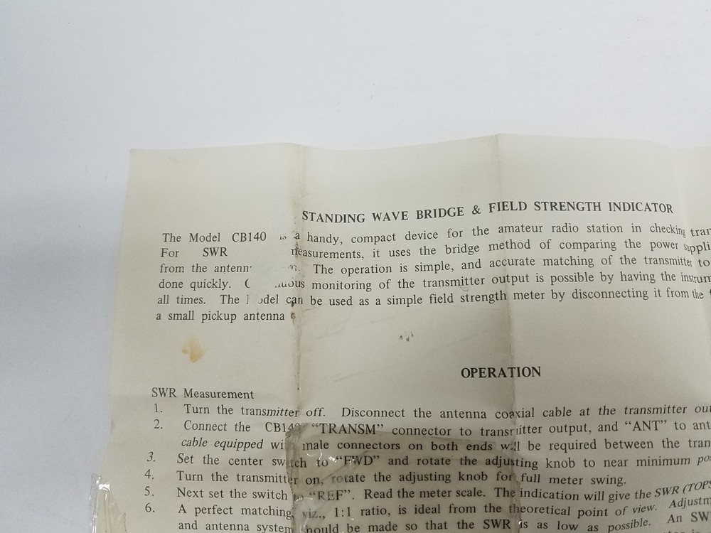 NUMARK SWR/FS Meter - MINTY CONDITION