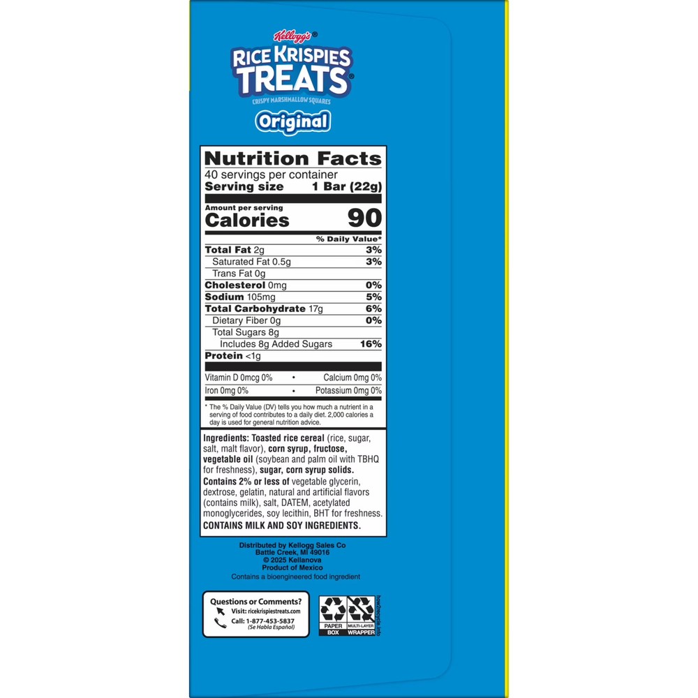 Original Chewy Crispy Marshmallow Squares Snacks