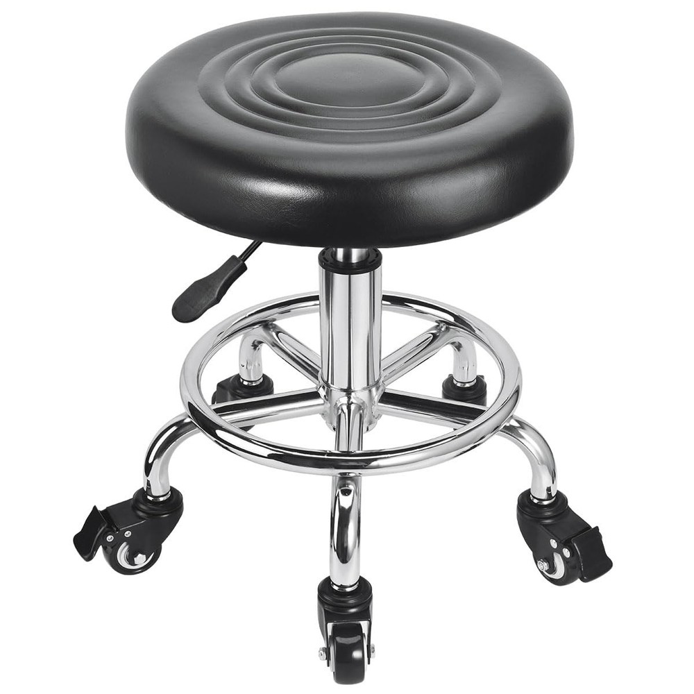 Low Height Rolling Stool Height Adjustable Low Roller Seat, Swivel Small Chai...