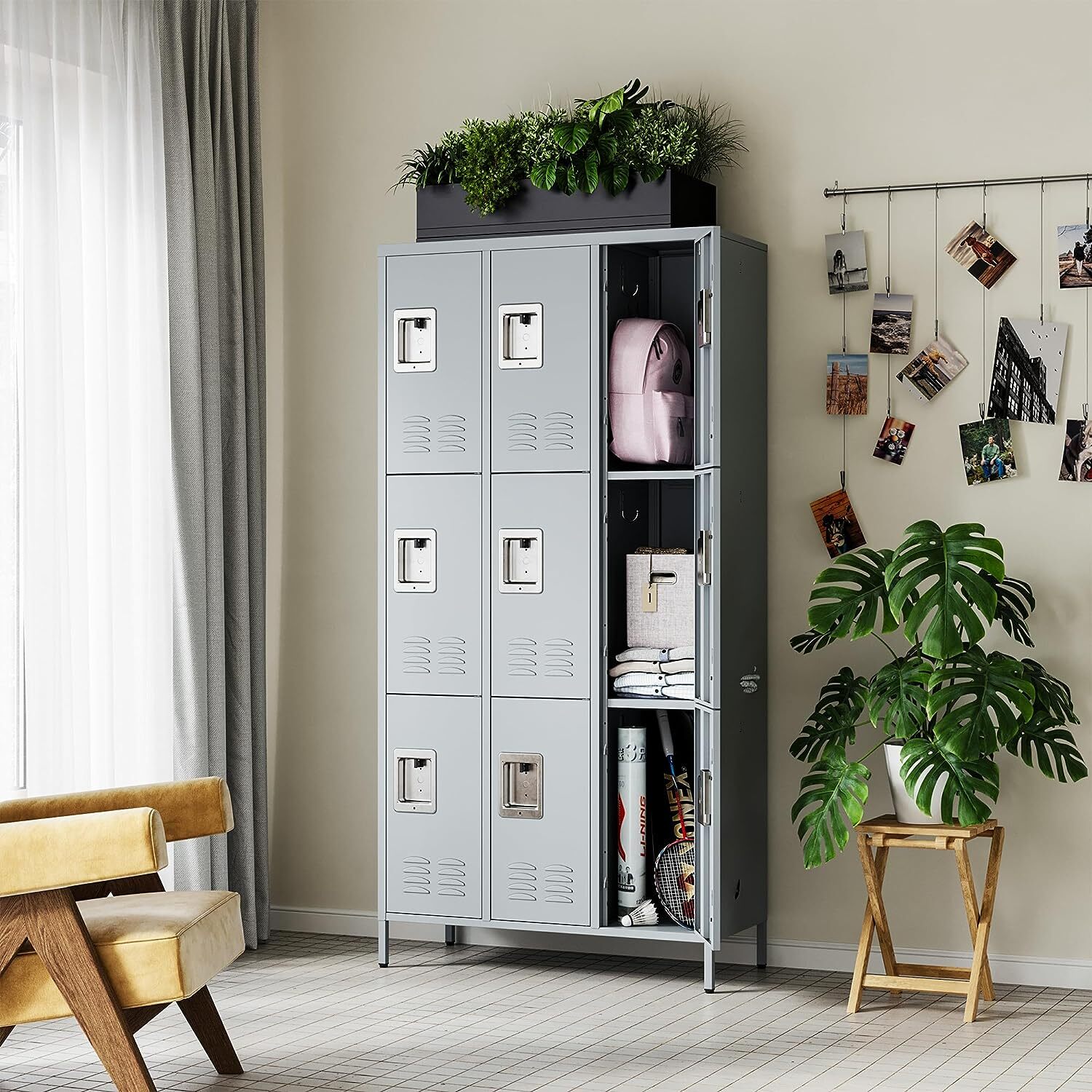 Metal Lockers Storage Cabinet Steel Locker 3/6/9 Doors