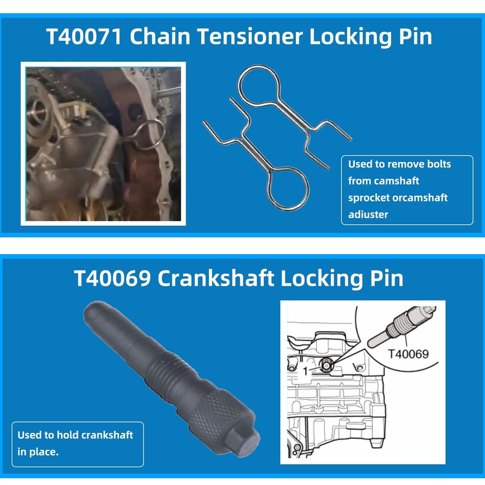 DPTOOL Engine Timing Tool Kit Compatible with VW Audi 2.0 2.4 2.8 16PC KIT