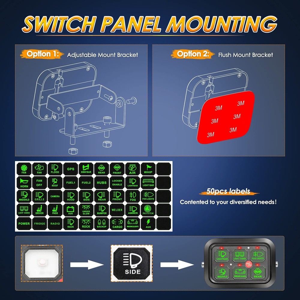 6 Gang Switch Panel Automatic Dimmable, Roador Universal Electronic Relay Sys...