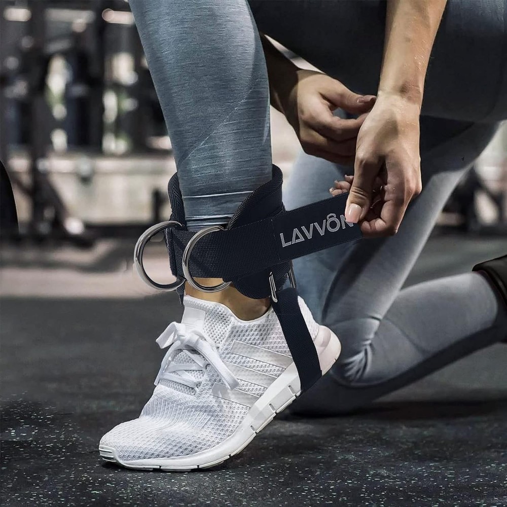 Adjustable Ankle Straps for Cable Machines - Ankle Cuff Attachments for Gym