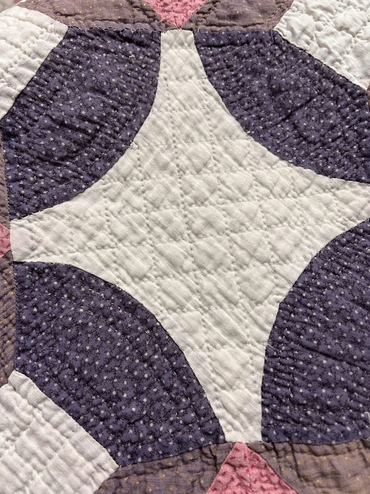 Antique 1800’s Hand Sewn Quilt Tiny Stitches Unique Pattern