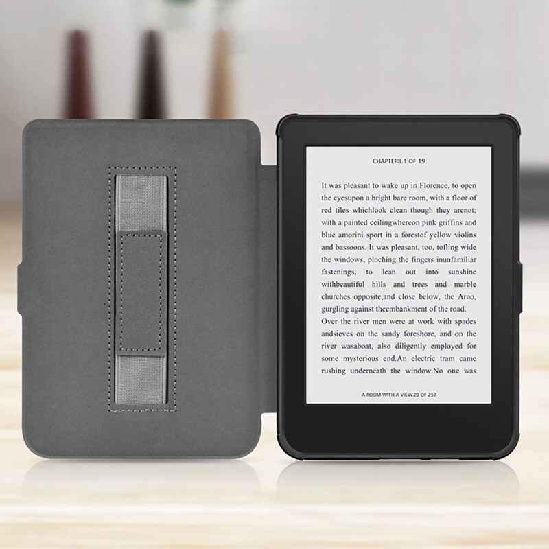 For Kobo Clara HD 2018 6" Smart Folio Cover E-book Reader Case With Hand Strap