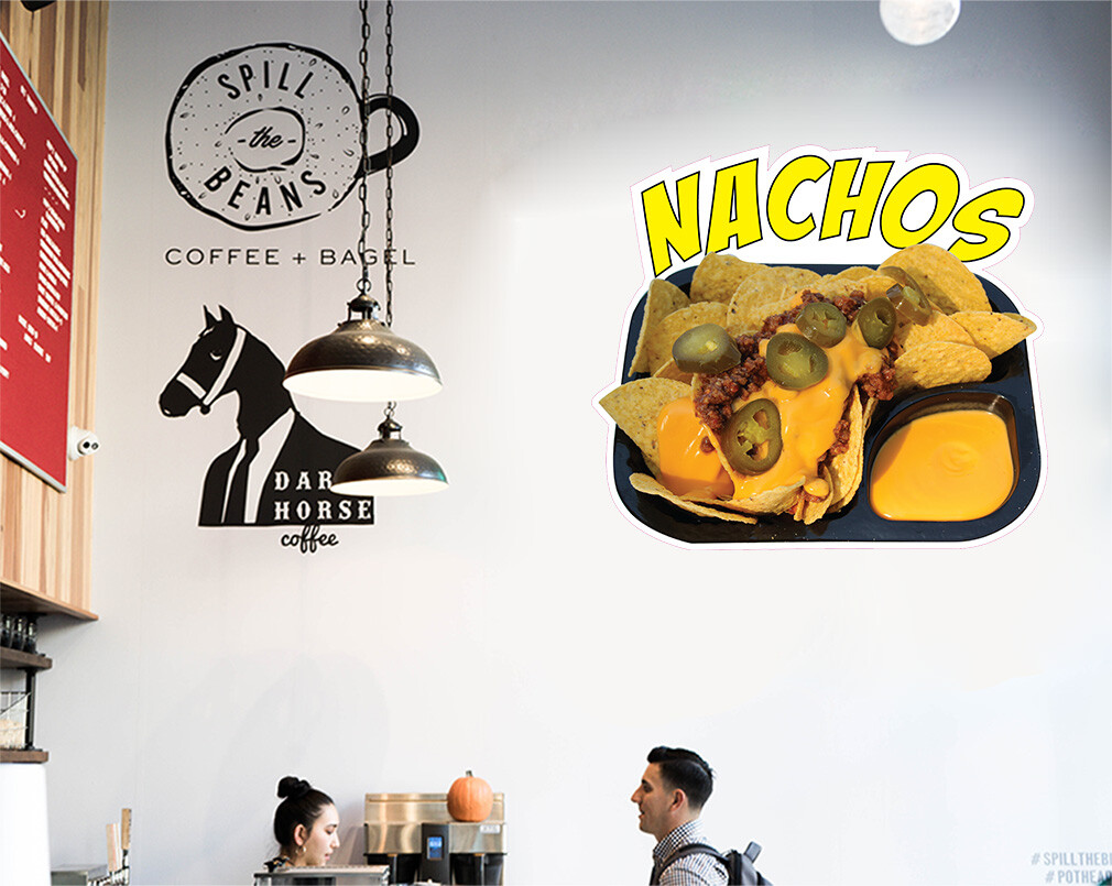 Food Truck Decals Nachos Style A Restaurant & Food Concession Sign Yellow