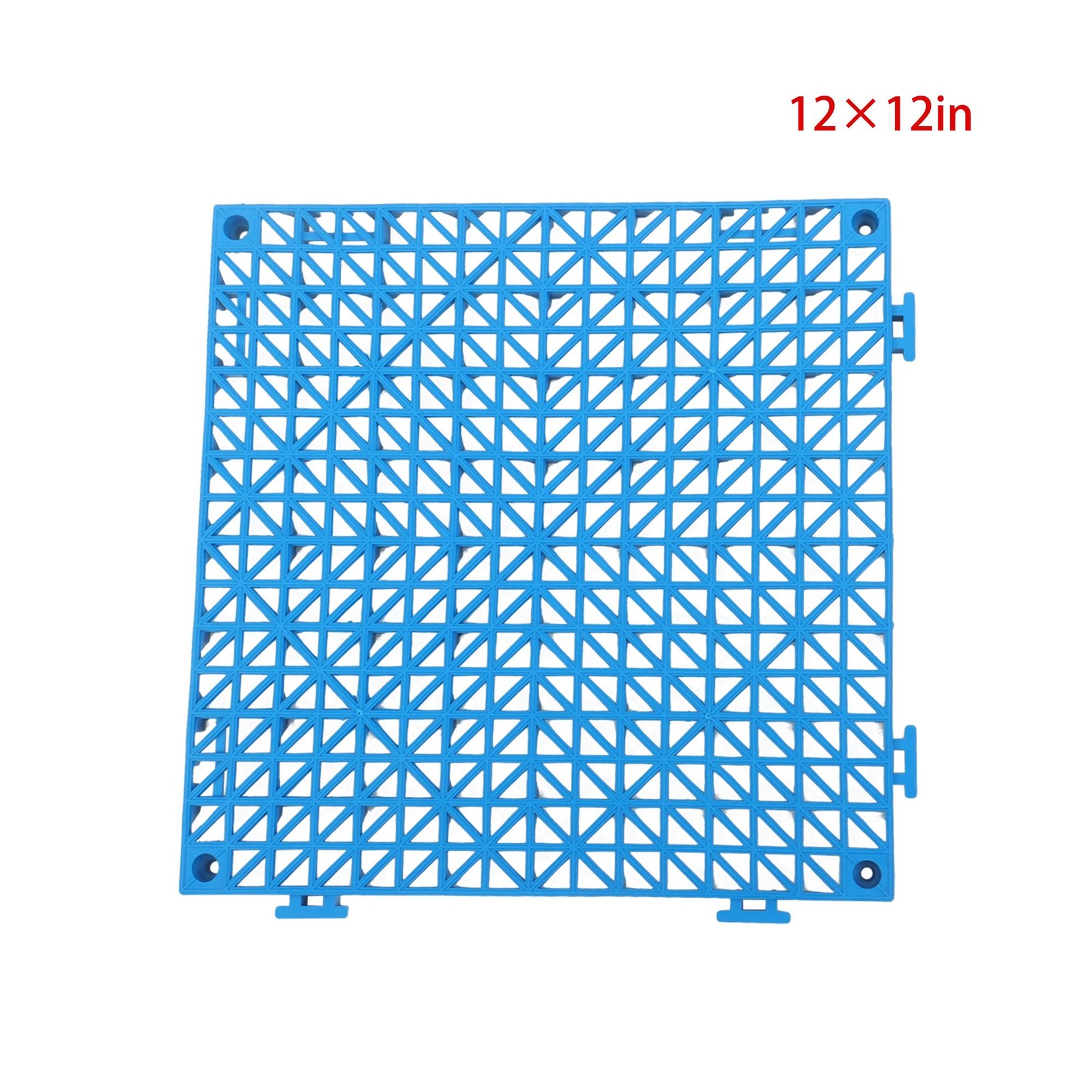 50PCS 12 x 12in Interlocking Drainage Floor Tiles Modular Interlocking Tile Blue