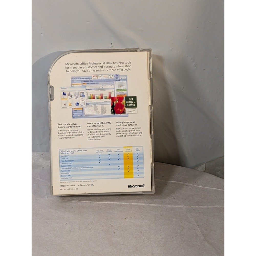 Microsoft Office Professional 2007 Windows Full Retail Version Open Box AS-IS