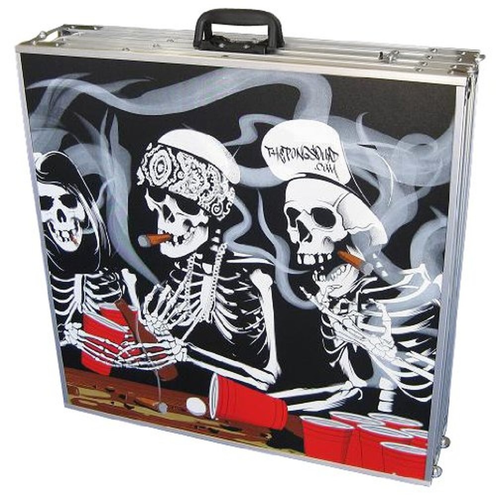 Bones Portable Beer Pong Table with Cup Holes