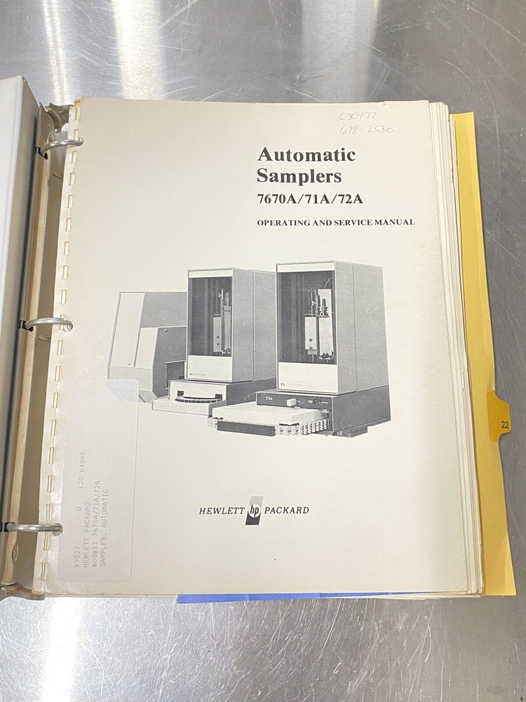 Hewlett Packard HP Automatic Sampler 7670A /71A/72A - Users Guide / Manuals
