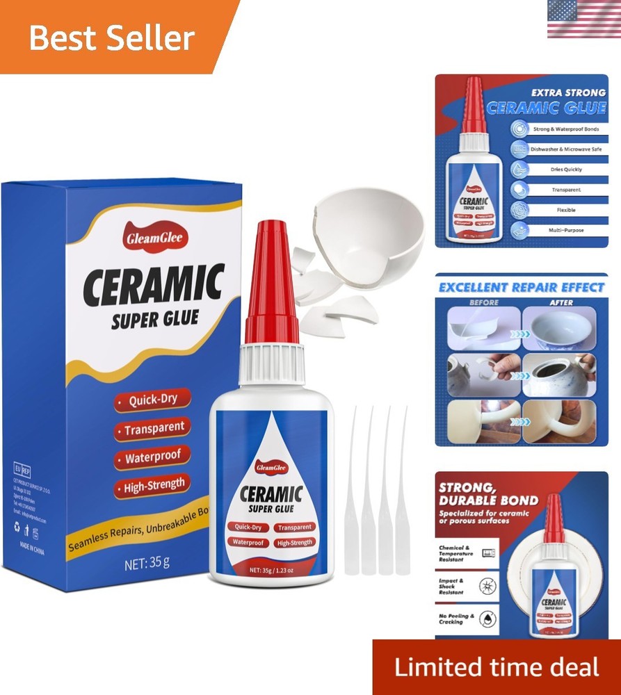 Crack Resistant Ceramic Adhesive with Precision Tip - Effortless 36.5ml Repairs