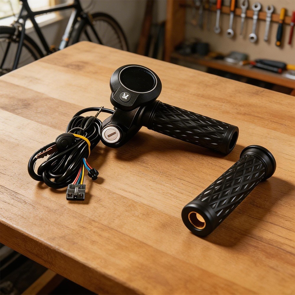 E-bike Throttle Throttle Grip Set Commuting Upgrade Integrated Display