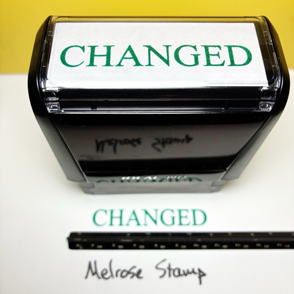 Changed Rubber Stamp Green Ink Self Inking Ideal 4913