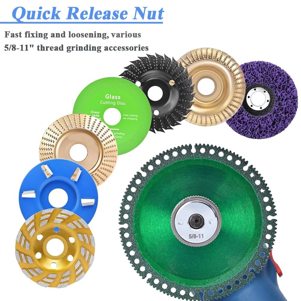 M5/8-11 Inch Angle Grinder Self-Locking Pressure Plate,Quick Release Nut Repl...