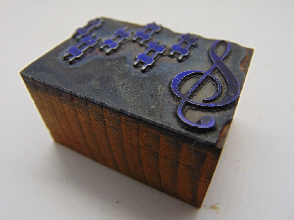 Printing Letterpress Printers Block Note Music ####