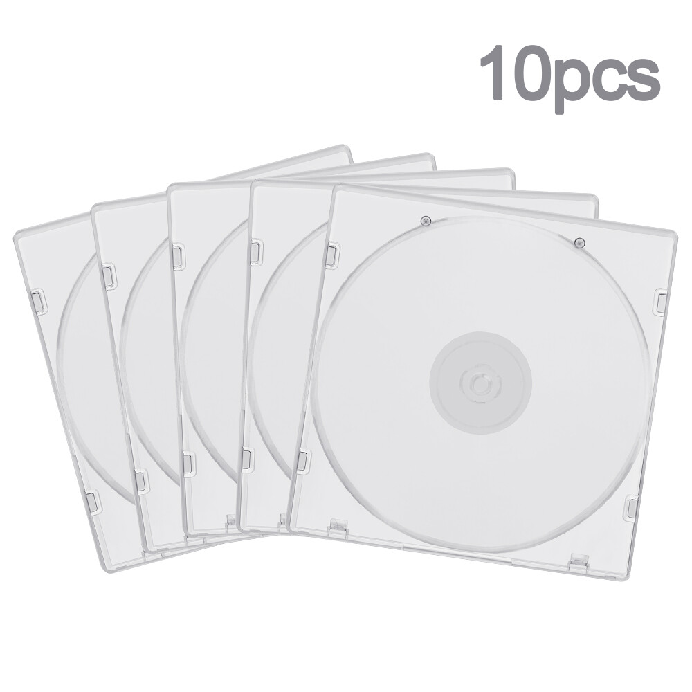 5.2mm Durable CD Case Holder Slim Single Clear PP Poly Plastic Cases 10 Pack