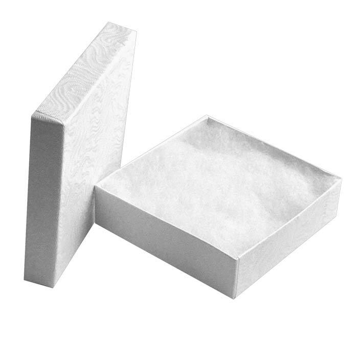 White Swirl Cotton Filled Jewelry Cardboard Box Lots of 100~200~500