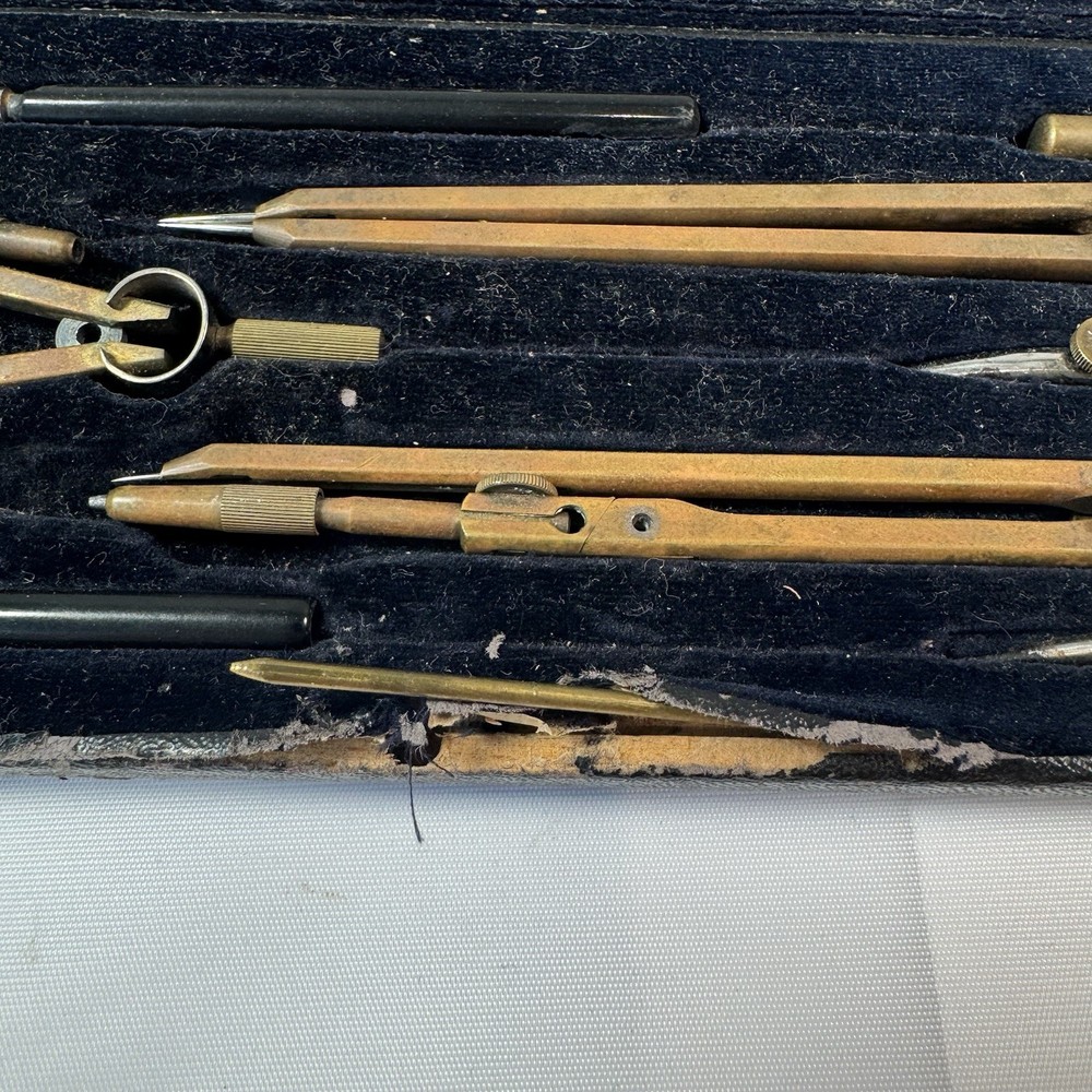 Vintage RICHTER Pracision Technical Drawing Drafting Compass Tool Set 8321