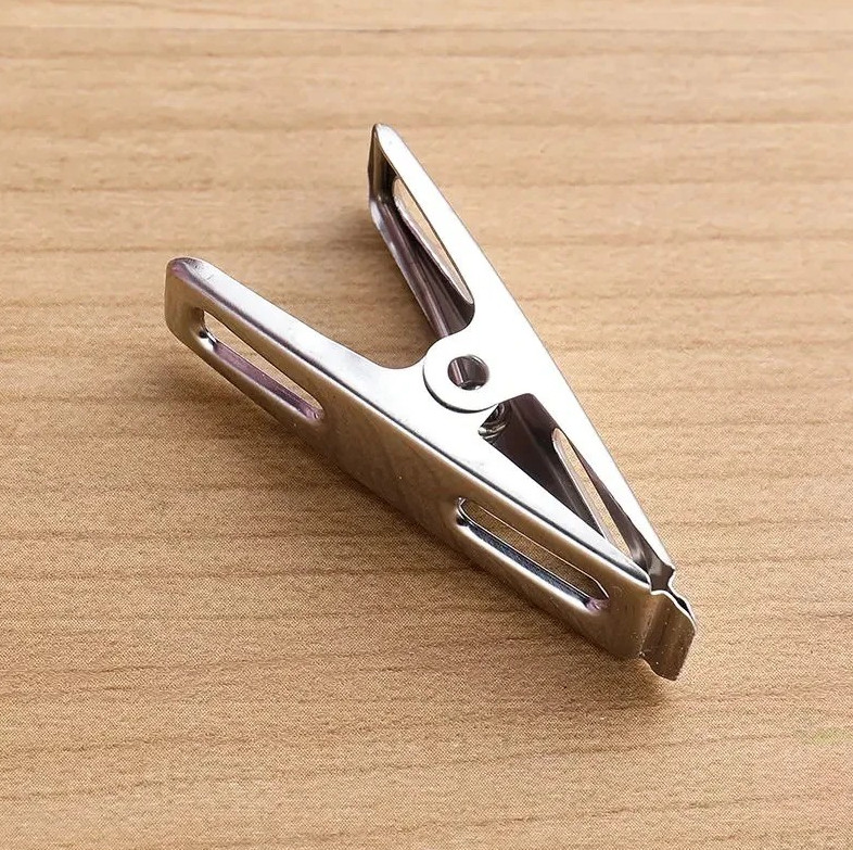 20pcs Stainless Steel Flat Mouth Clothespins & Multi-Purpose Metal Clips - NEW