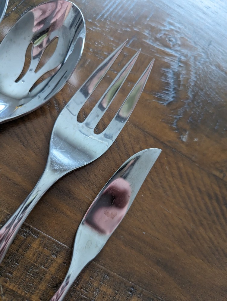 4 x Serving Yamazaki Patrick ESCAPADE Glossy Spoon Slotted Spreader Meat Fork