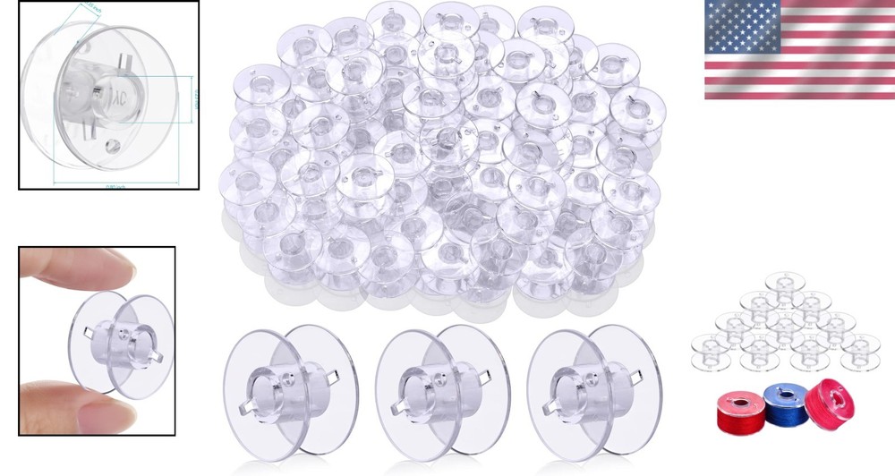 Versatile 50 pcs Bobbins for Sewing Machines - Compatible with Class 15 Models