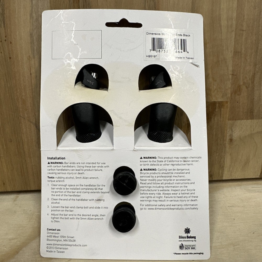 MSW Stub Bar Ends - Black