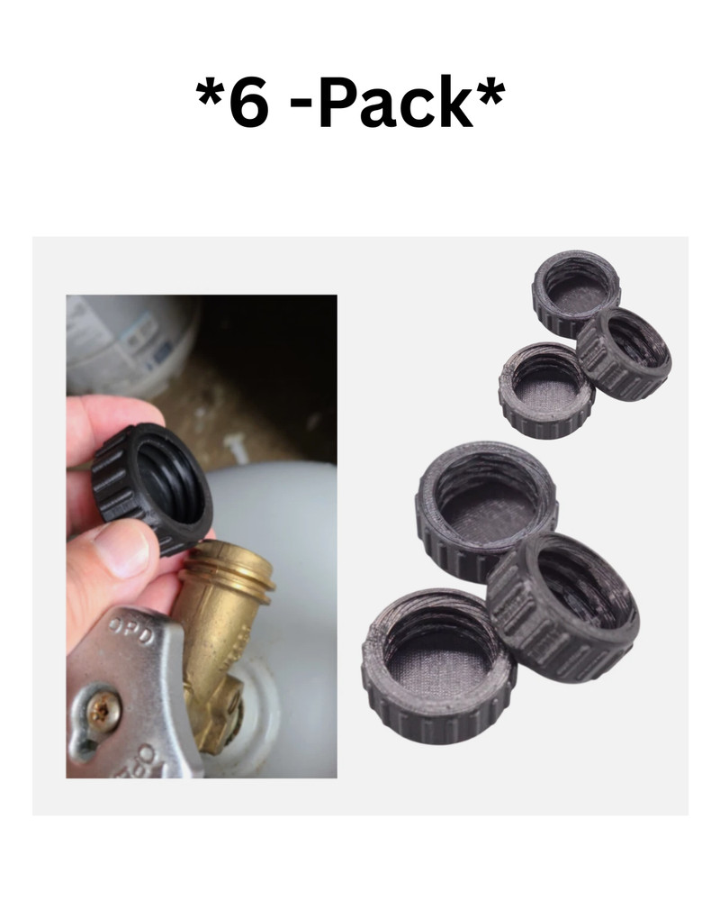 6 Pack Propane Tank Thread Cap Covers Dust Dirt Protector Black