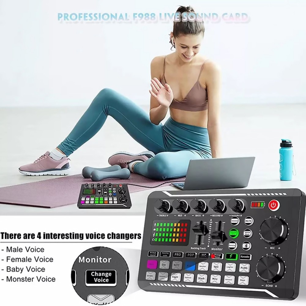 Multi-function Sound Card F998 Audio Processing Equipment Easy to operate
