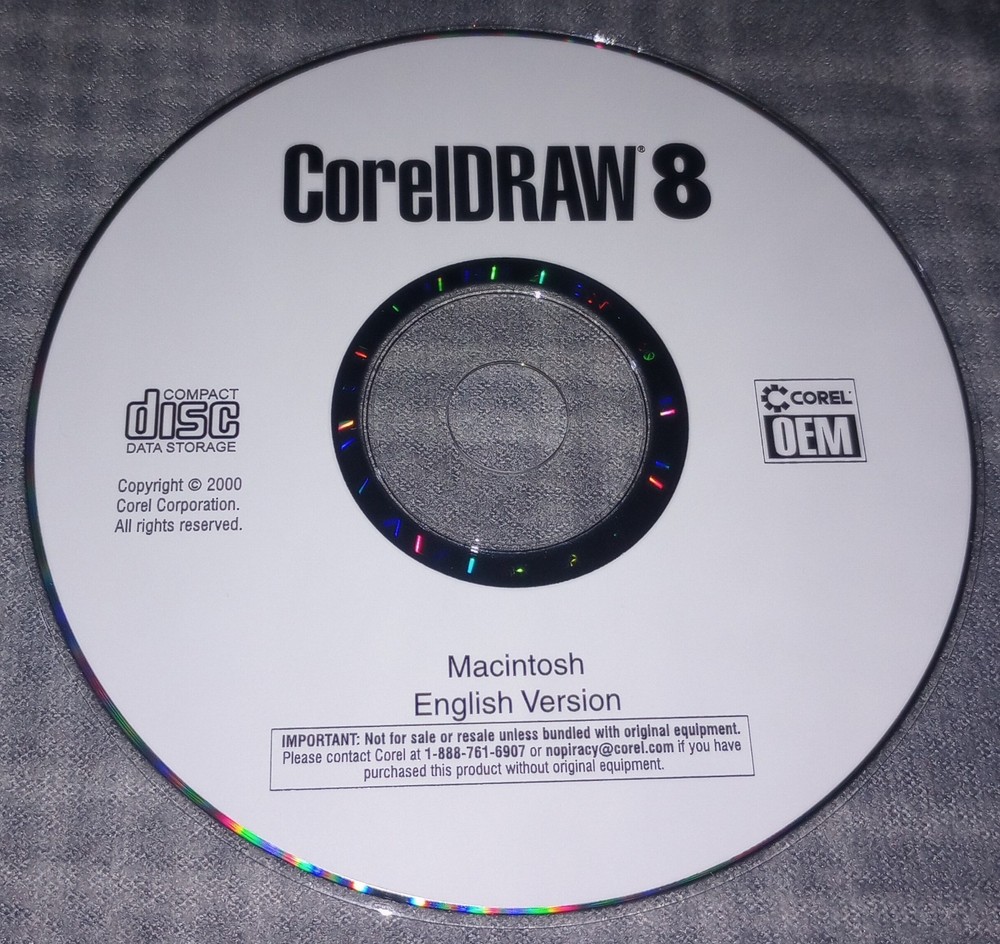 Coreldraw 8 Disc Only. Corel Draw 8. Machintosh English Version. OEM. Free Ship