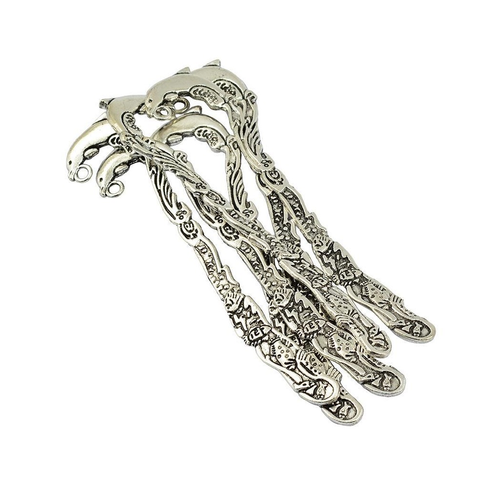 6 Pieces Dolphin Pattern Alloy Bookmarks With