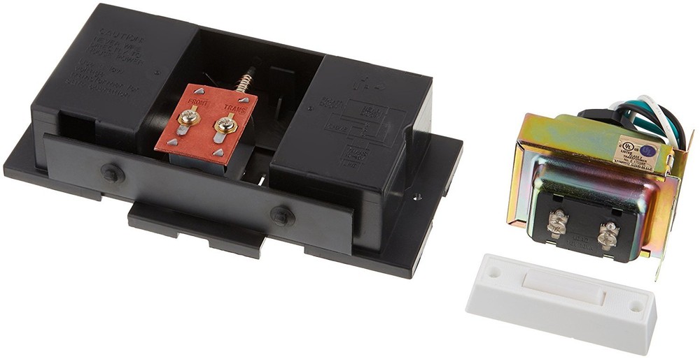 NICOR Lighting Doorbell Chime Kit with White Rectangular Lighted Bell Button...