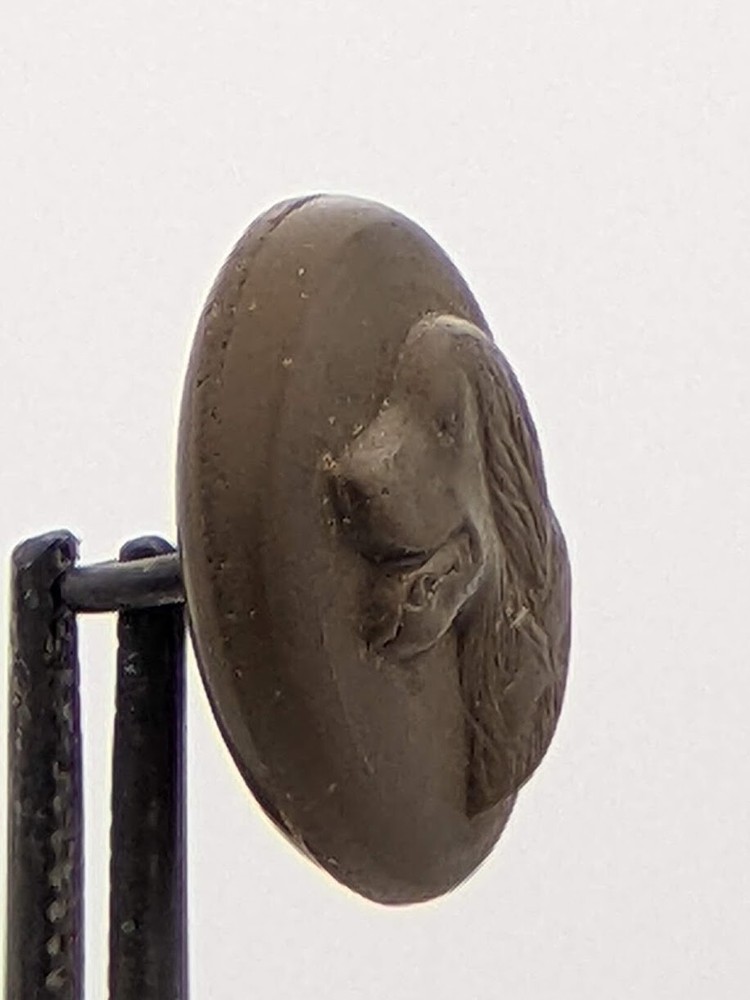 Antique Copper Sporting Dog Picture Button