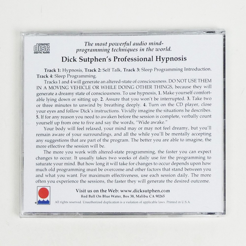 CONTROL ANXIETY PROFESSIONAL HYPNOSIS SERIES Dick Sutphen STOP NERVOUSNESS self