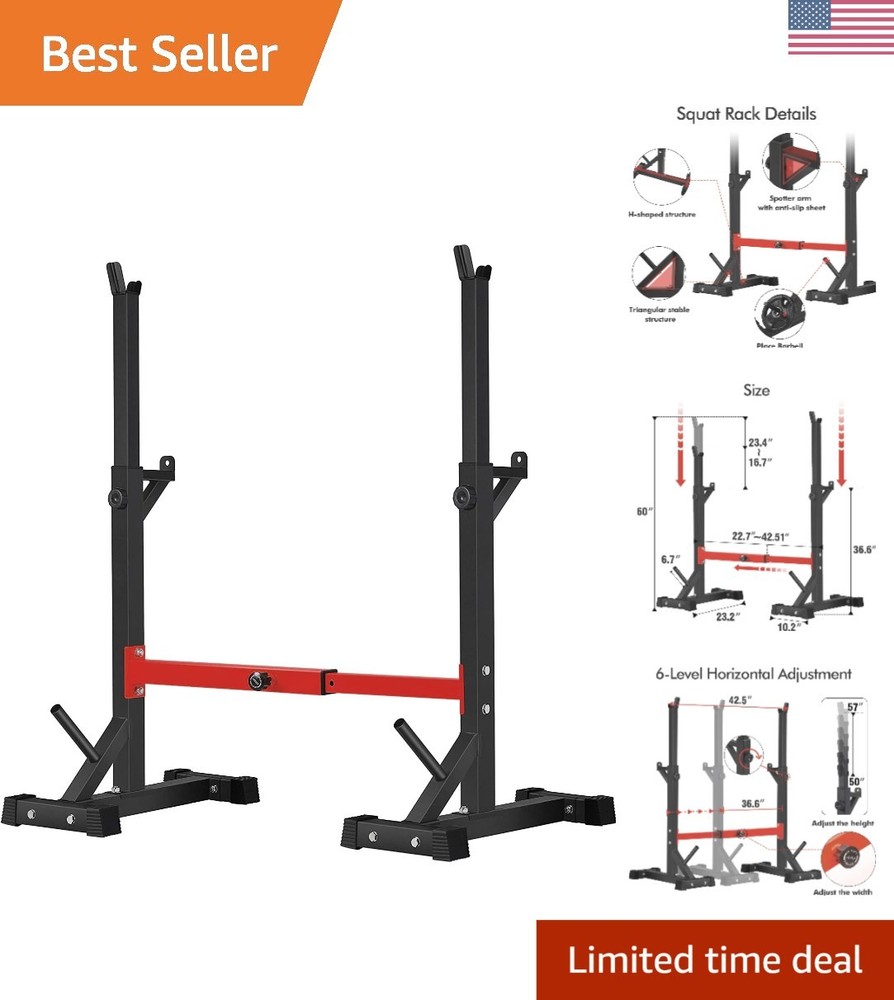 Multi-Functional Squat Rack with 550 lbs Capacity & Adjustable Height 50-57 in