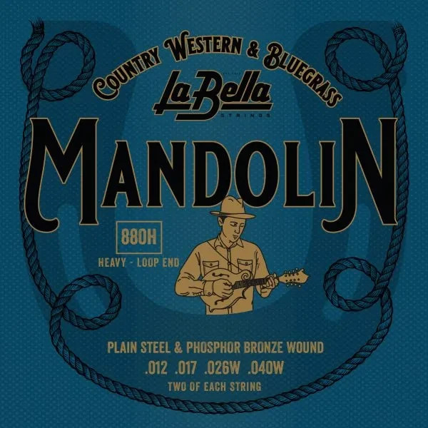 LABELLA MANDOLIN STRING SET PHOSPHER BRONZE WOUND LOOP END HEAVY 880H (012-040W)
