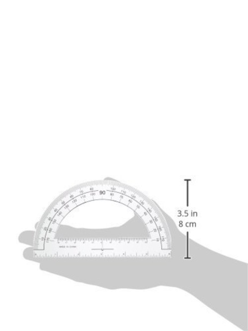Essential 6-Inch Clear Plastic Protractor for Students - Lightweight & Durable