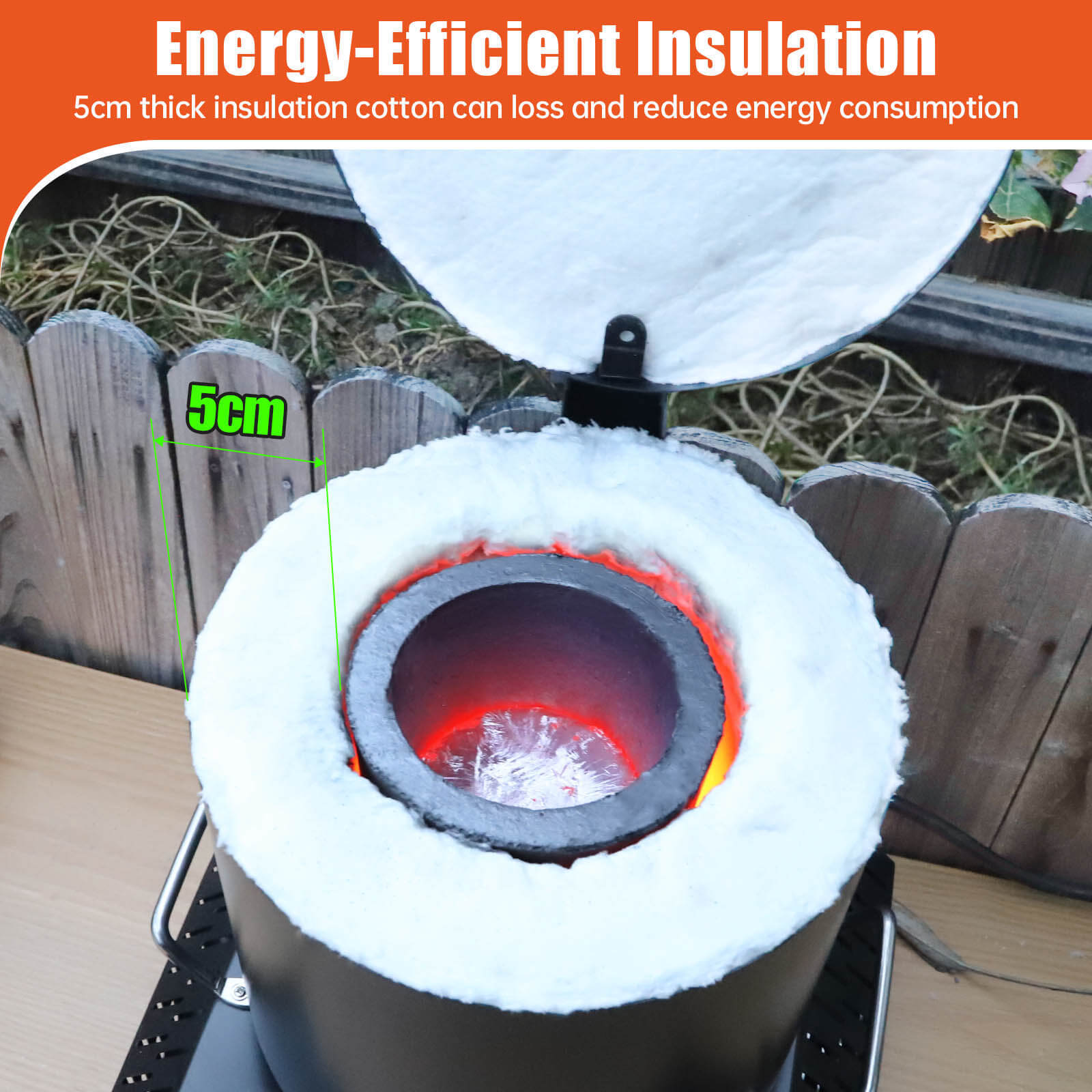 TOAUTO 8KG Electric Aluminum Melting Furnace 1800W Smelter Temperature Control