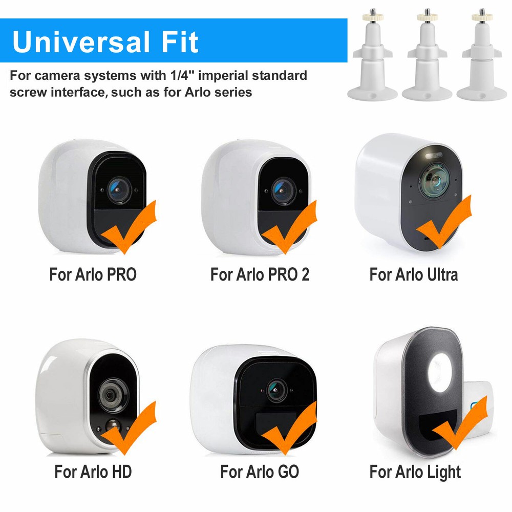 3Pack Security Camera Wall Mount for Arlo/Pro Camera 360° Adjustable In/Outdoor