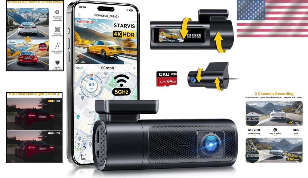 Advanced 4K Dash Camera with Wide Angle & G-Sensor – Full Vehicle Protection