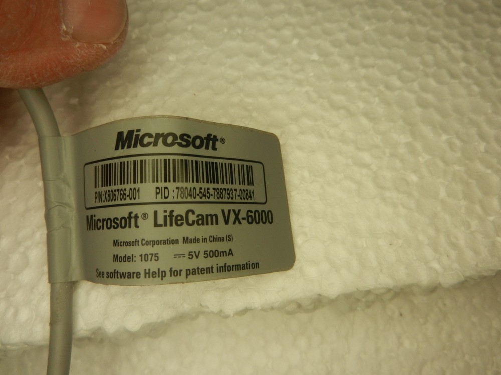 Microsoft LifeCam VX-6000 Webcam Gray Grey USB