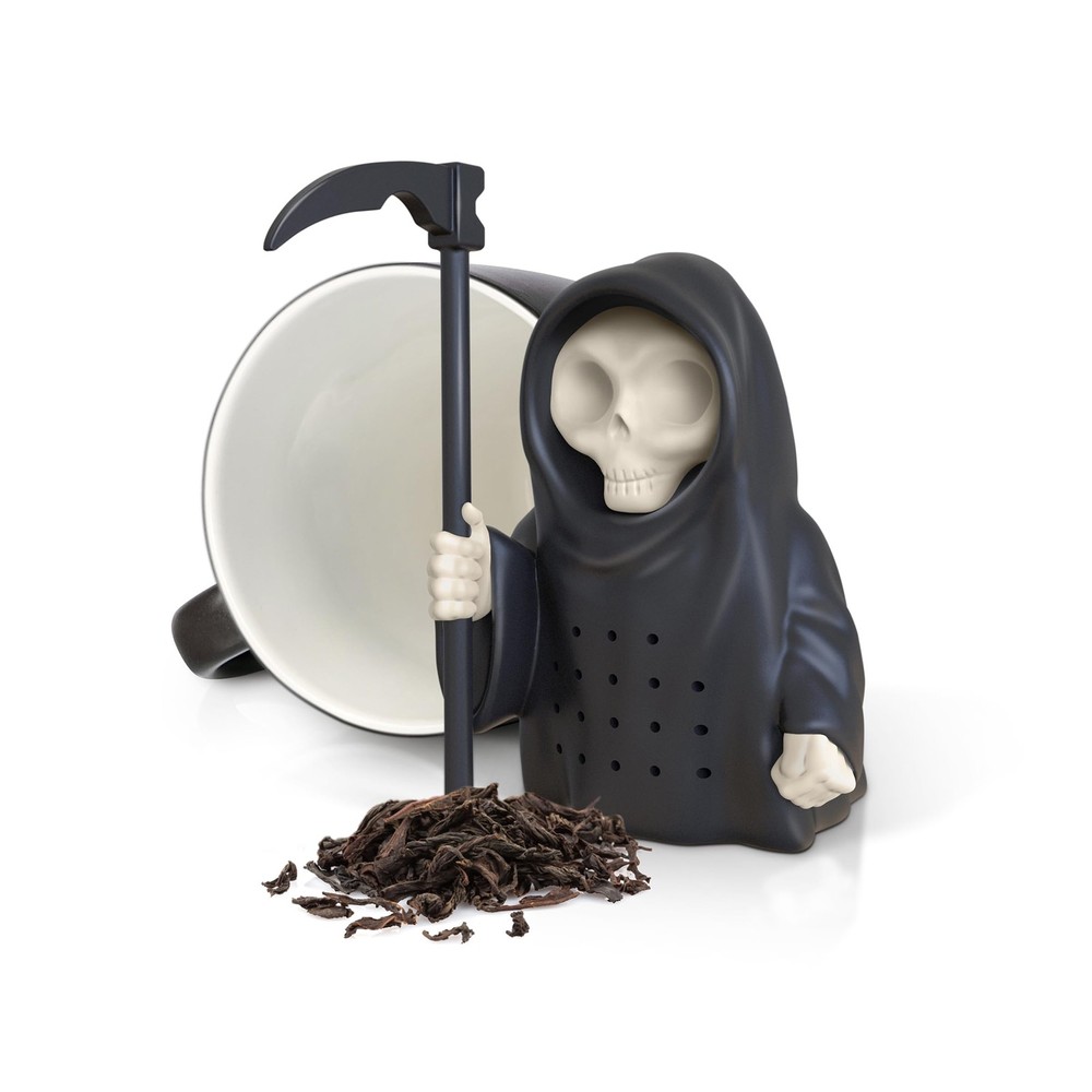 Grim Reaper Shaped Tea Infuser, Silicone Steeper, Black