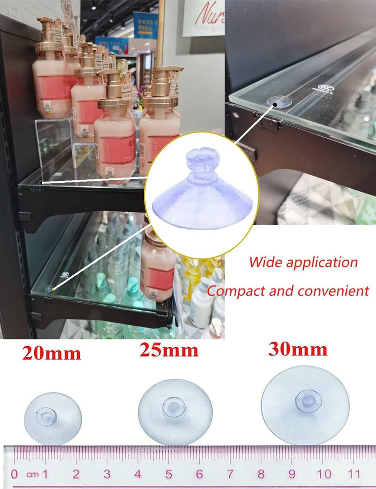 100Pcs Mini Clear Plastic Suction Cups without Hooks (30Mm)